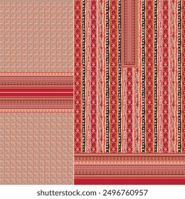 digital  kurti  front part and seleev illustrator vector design