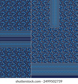 digital  kurti  front part and seleev illustrator vector design