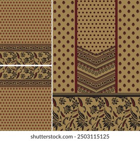 Digital  Kurti  Front Part and Seleev Illustrator Vector Design