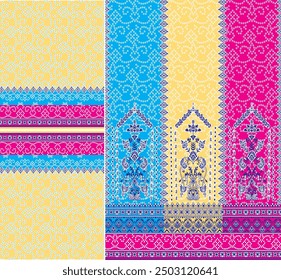 Digital  Kurti  Front Part and Seleev Illustrator Vector Design