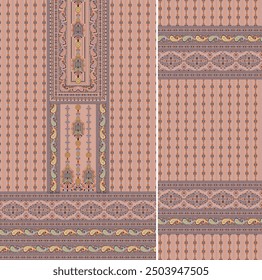 Digital  Kurti  Front Part and Seleev Illustrator Vector Design