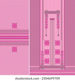 Digital  Kurti  Front Part and Seleev Illustrator Vector Design