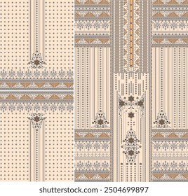 Digital  Kurti  Front Part and Seleev Illustrator Vector Design