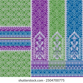 Digital  Kurti  Front Part and Seleev Illustrator Vector Design