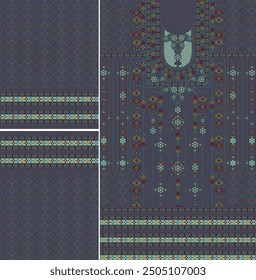 Digital  Kurti  Front Part and Seleev Illustrator Vector Design