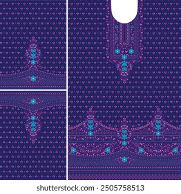 Digital  Kurti  Front Part and Seleev Illustrator Vector Design