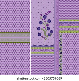 Digital  Kurti  Front Part and Seleev Illustrator Vector Design