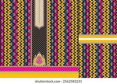 Digital Kurti Front Part and Seleev Illustrator Vector Design