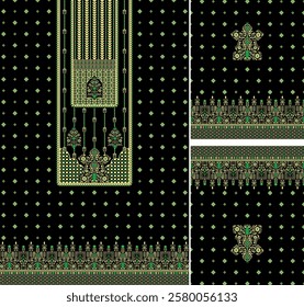 digital kurti front part and seleev illustrator vector design