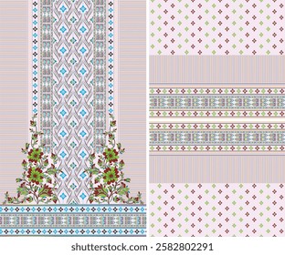 Digital Kurti Front Part and Seleev Illustrator Vector Design
