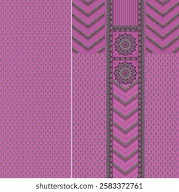 Digital  Kurti  Front Part and Seleev Illustrator Vector Design