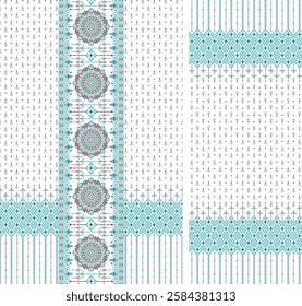 Digital Kurti Front Part and Seleev Illustrator Vector Design