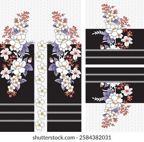 Digital Kurti Front Part and Seleev Illustrator Vector Design