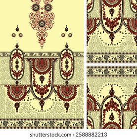 Digital Kurti Front Part and Seleev Illustrator Vector Design