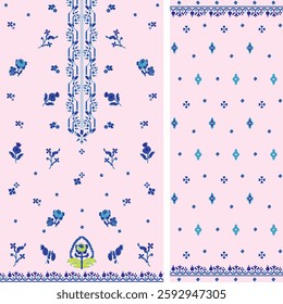 Digital Kurti Front Part and Seleev Illustr