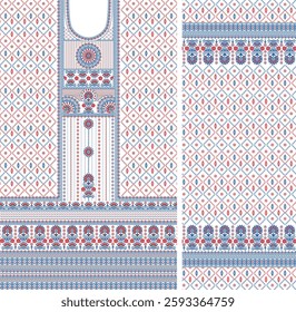 Digital Kurti Front Part and Seleev Illustr