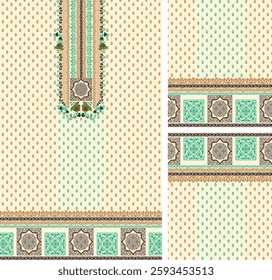 Digital Kurti Front Part and Seleev Illustrator Vector Design
