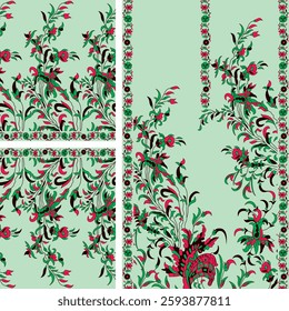 Digital Kurti Front Part and Seleev Illustrator Vector Design