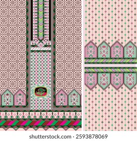 Digital Kurti Front Part and Seleev Illustrator Vector Design