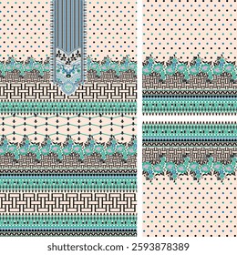 Digital Kurti Front Part and Seleev Illustrator Vector Design
