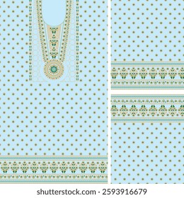 Digital Kurti Front Part and Seleev Illustrator Vector Design
