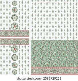 Digital Kurti Front Part and Seleev Illustr