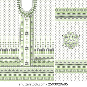Digital Kurti Front Part and Seleev Illustr