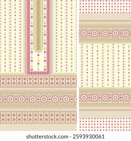 Digital Kurti Front Part and Seleev Illustr