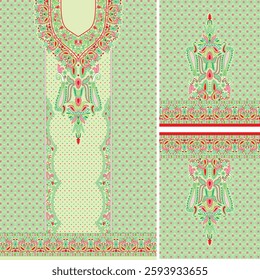 Digital Kurti Front Part and Seleev Illustr