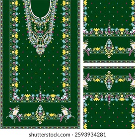 Digital Kurti Front Part and Seleev Illustrator Vector Design