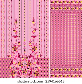 Digital Kurti Front Part and Seleev Illustrator Vector Design
