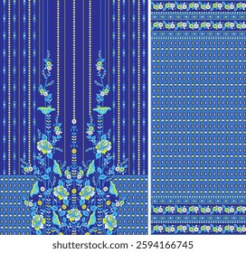 Digital Kurti Front Part and Seleev Illustrator Vector Design