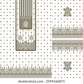 Digital Kurti Front Part and Seleev Illustrator Vector Design