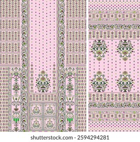 Digital Kurti Front Part and Seleev Illustrator Vector Design