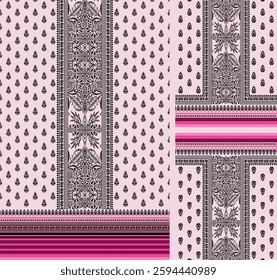 Digital Kurti Front Part and Seleev Illustrator Vector Design