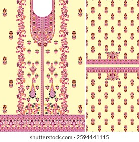 Digital Kurti Front Part and Seleev Illustrator Vector Design