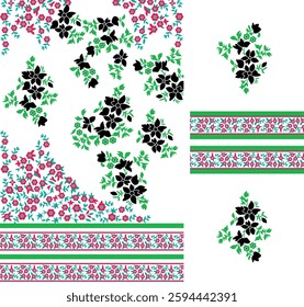 Digital Kurti Front Part and Seleev Illustrator Vector Design