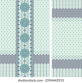 Digital Kurti Front Part and Seleev Illustrator Vector Design