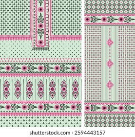 Digital Kurti Front Part and Seleev Illustrator Vector Design