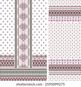 Digital Kurti Front Part and Seleev Illustrator Vector Design