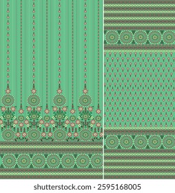 Digital Kurti Front Part and Seleev Illustrator Vector Design