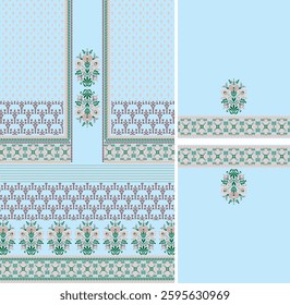 Digital Kurti Front Part and Seleev Illustrator Vector Design