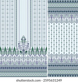 Digital Kurti Front Part and Seleev Illustrator Vector Design
