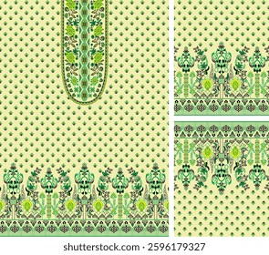 Digital Kurti Front Part and Seleev Illustrator Vector Design