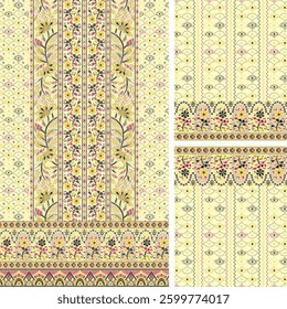 Digital Kurti Front Part and Seleev Illustrator Vector Design