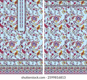 Digital Kurti Front Part and Seleev Illustrator Vector Design