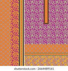 Parte frontal digital de Kurti y diseño de Vector de Seleev Illustrator