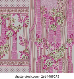 Digital  Kurti  Front Part and Seleev Illustrator Vector Design