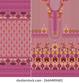 Parte frontal Kurti digital e selecione o design de vetor do Illustrator