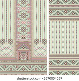 Digital Kurti Front Part and Seleev Illustrator Vector Design
